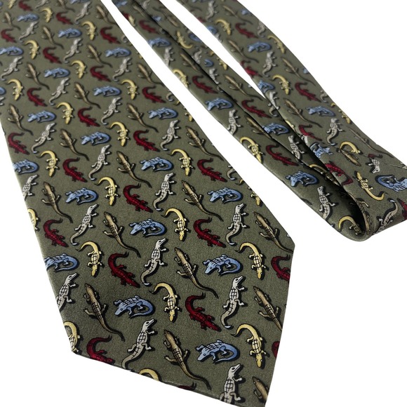 The Nature Conservancy Preservation Collection Morelet's Crocodile Silk Tie - Picture 1 of 4